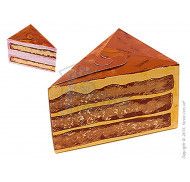 Коробка для одного кусочка торта, печенья или других десертов  "Тортик"  150х110х90 мм